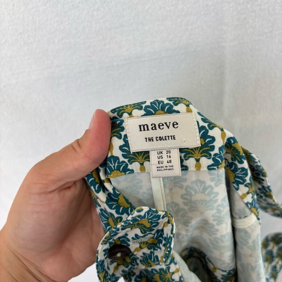 Anthropologie Maeve Patterned Green and Blue Jumpsuit - Picture 9 of 12